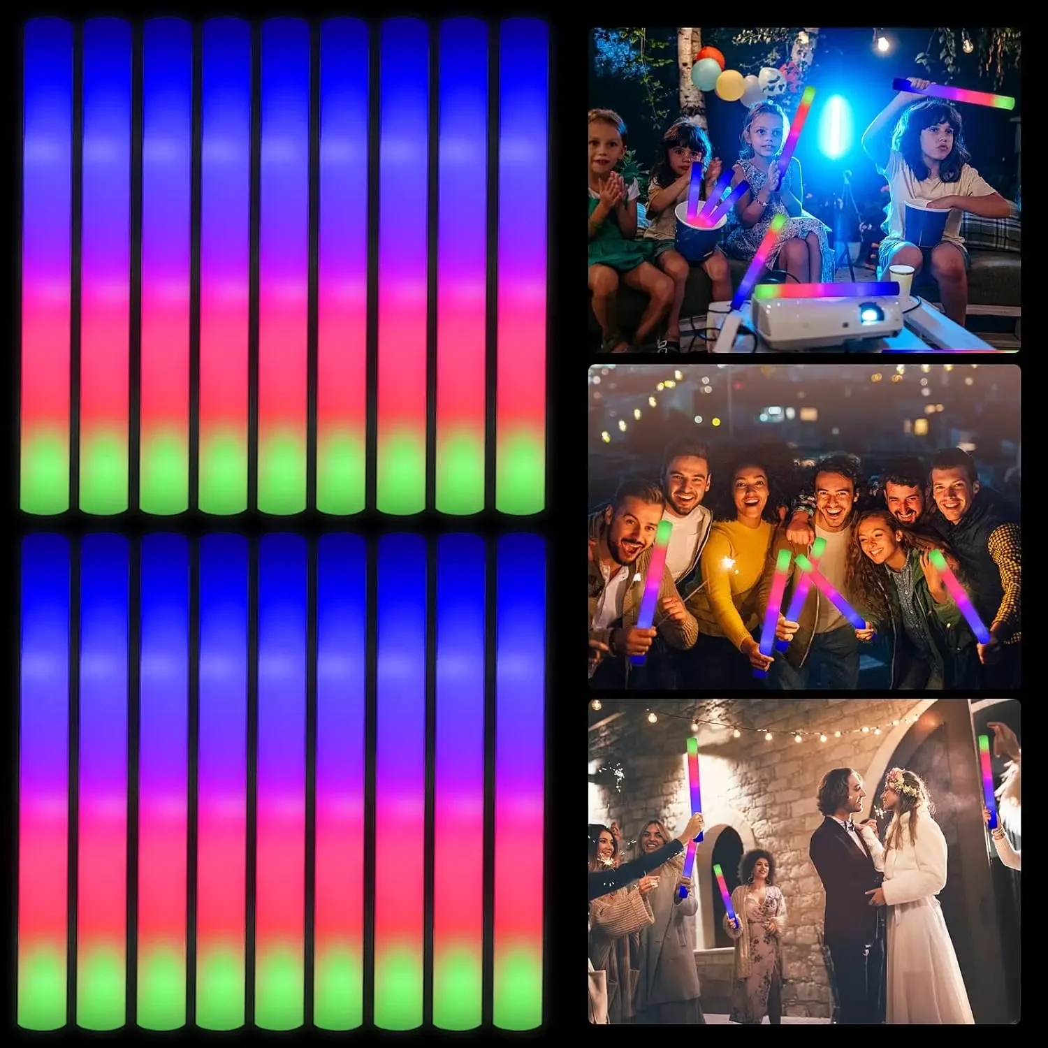 Flashing Led Foam Sticks Party - 1Z-50 قطعة من عصي الإضاءة الرغوية