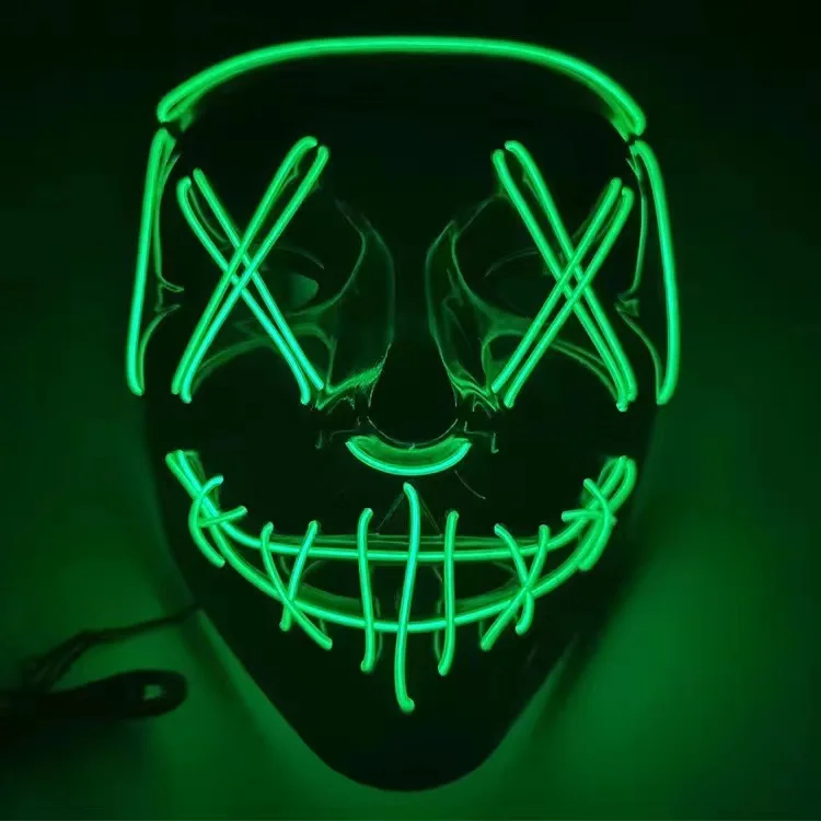 قناع هالوين نيون LED للبالغين  - مراجعة Led Purge Mask Halloween وسعره