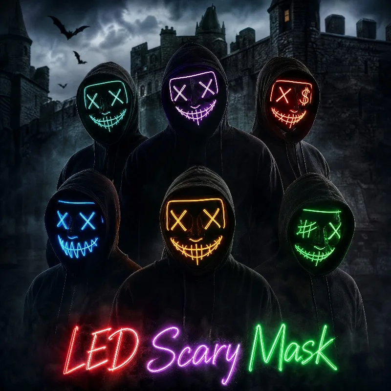 مستلزمات حفلات الهالوين 2026،  - مراجعة Led Purge Mask Halloween وسعره